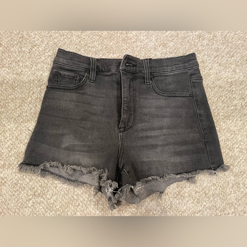 Pac-Sun White Washed Black Jean Shorts - size 26